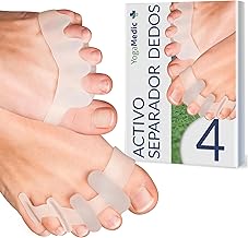 YOGAMEDIC 4pcs Overlapping Toe Separators - Toe Straightener & Separator - Silicone Toe Separator 0% BPA - Toe Corrector for Relaxing and Stretching