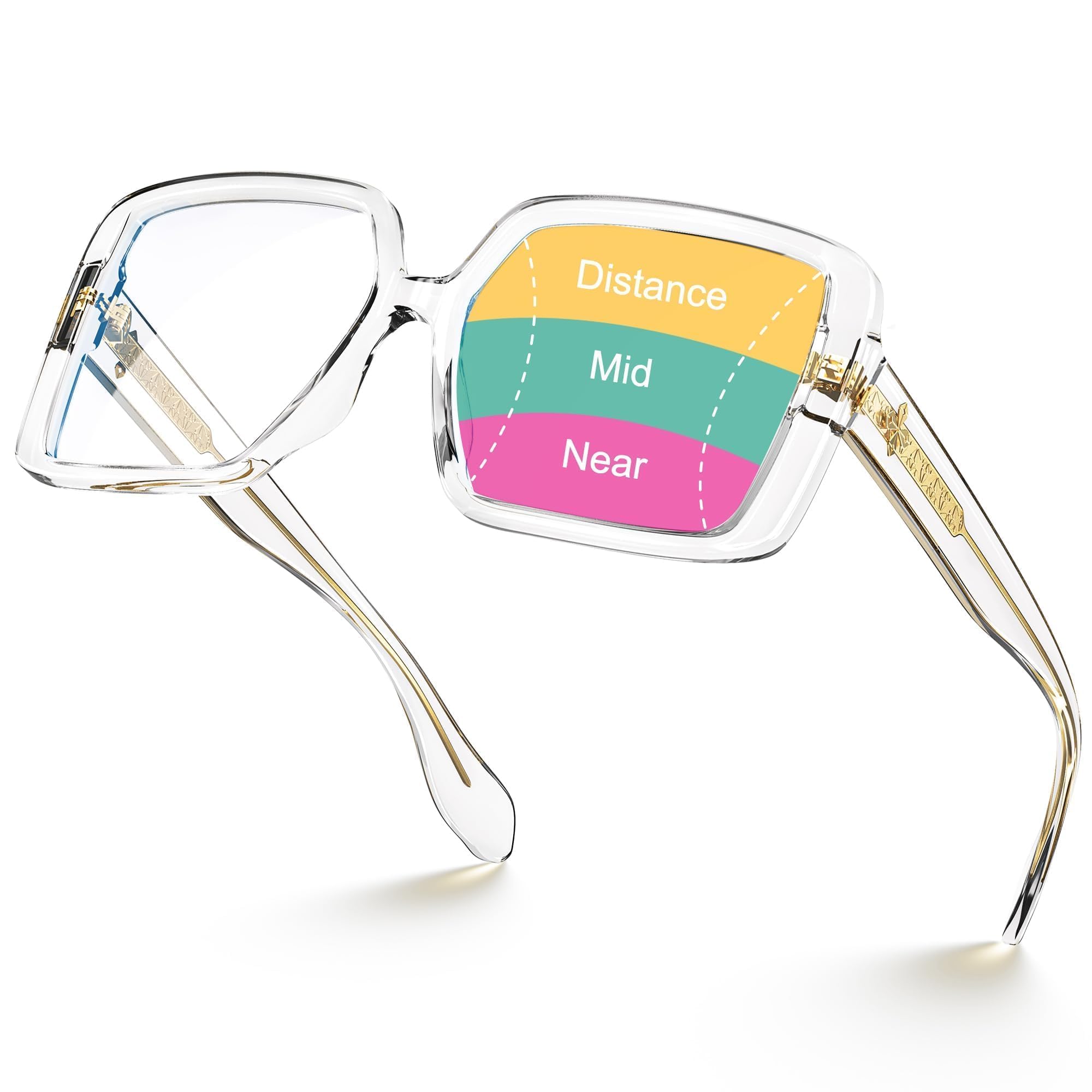 Photo 1 of VISOONE Oversized Anti-Blue Light Progressive Reading Glasses Harvard