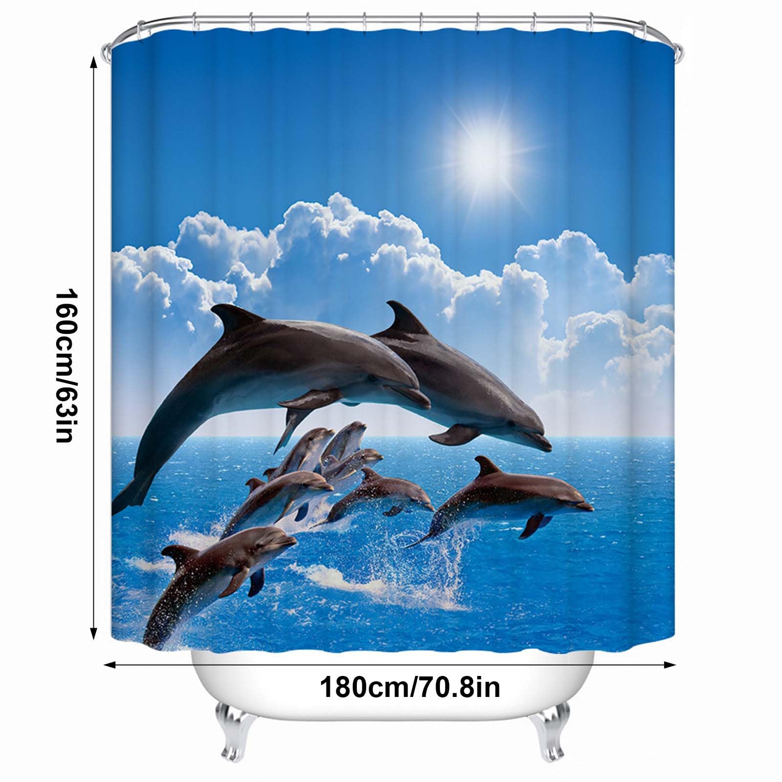 Lunaanda Shower Curtain for Bathroom,Fabric Shower Curtain Mould Resistant,Machine Washable Bath Curtains - Image 2