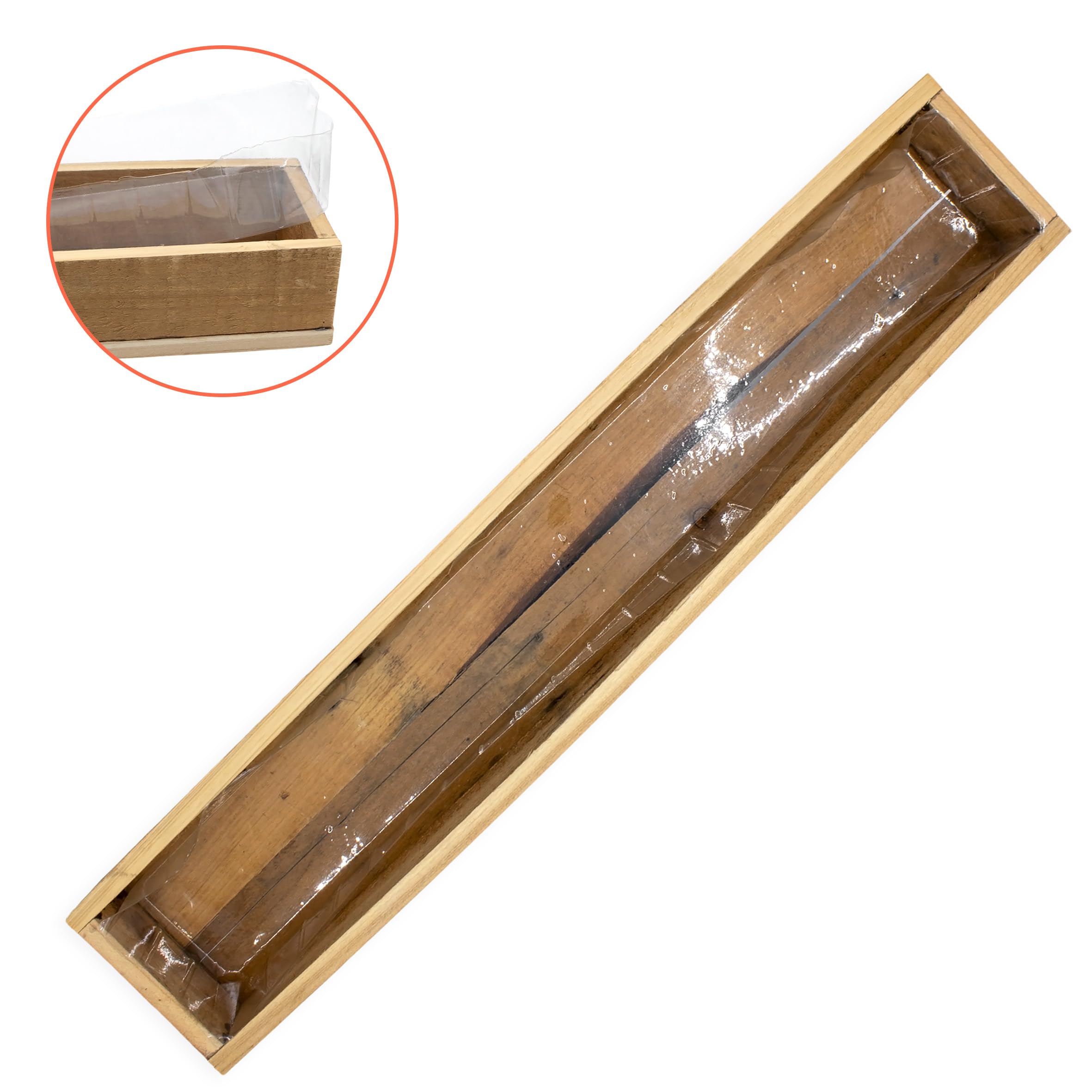 Spetebo Jardinera de madera natural con lámina – 70 x 13 cm – Jardinera grande para plantar directamente – Jardinera decorativa para jardín, bandeja para plantas, bandeja decorativa para plantas
