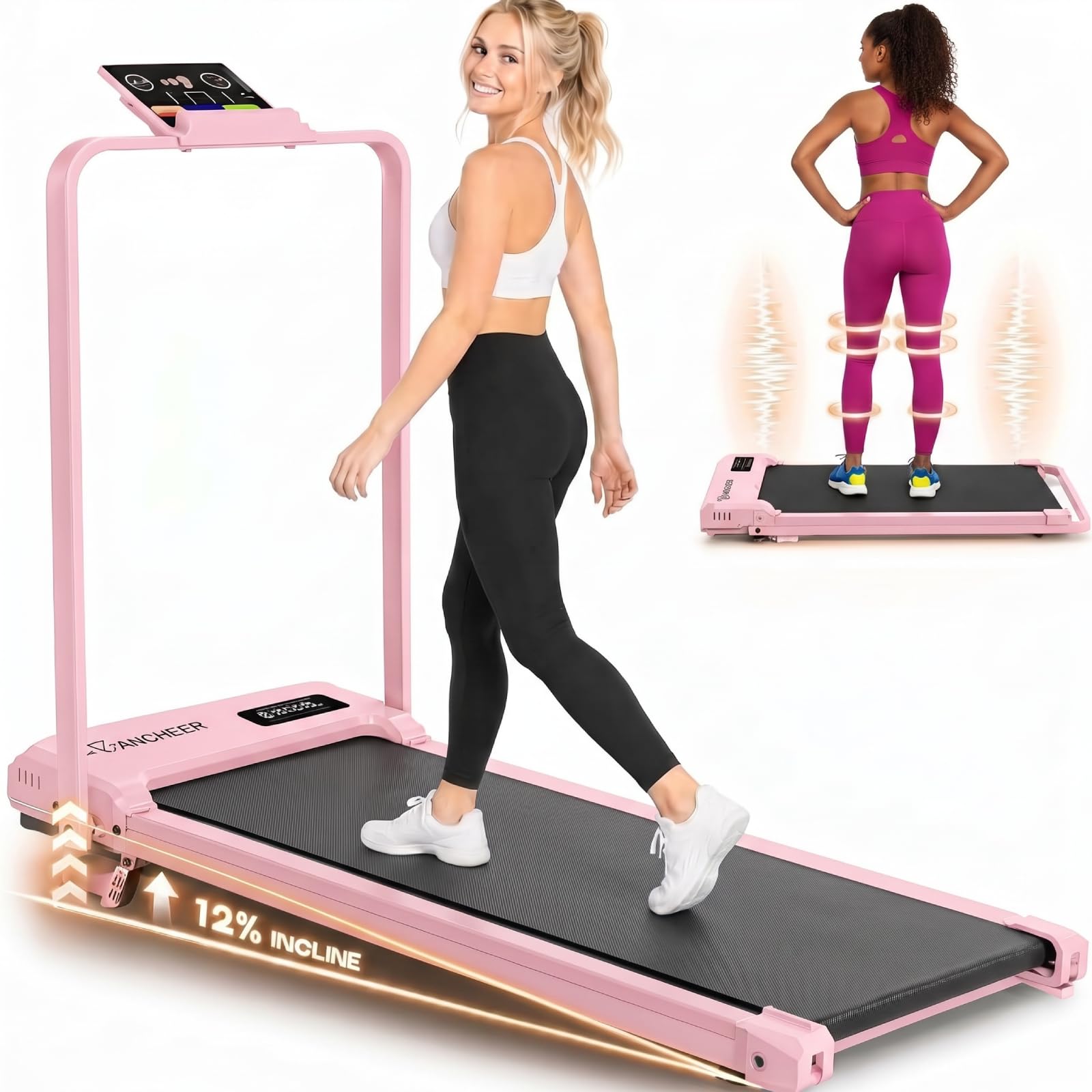 ANCHEER Walking Pad with Incline-Small Treadmill for Home
