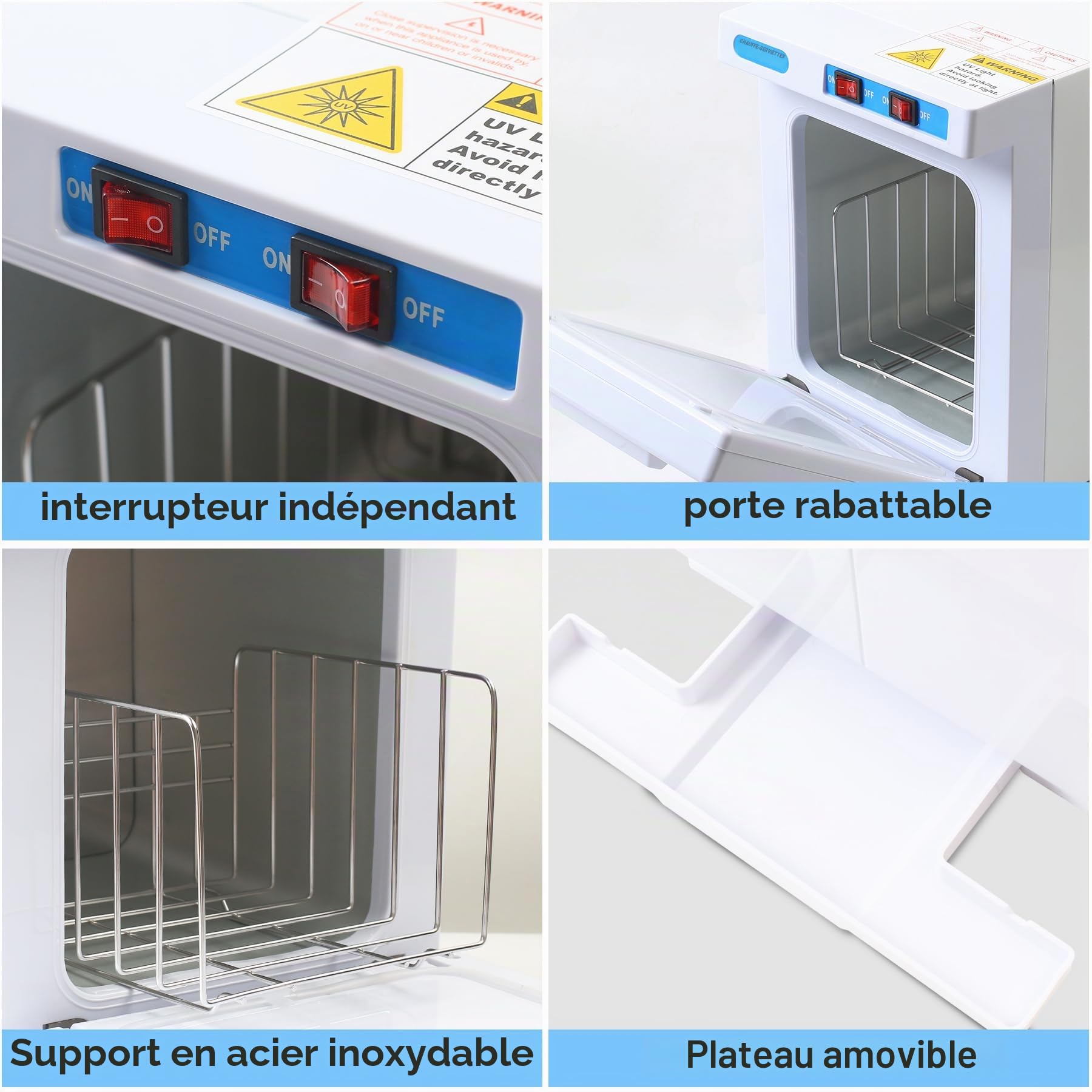 Chauffe-Serviettes, Professionnel Sèche-Serviettes 176 °F, 5L Vitesse de Chauffage extrêmement Rapide jusqu'à 360 °C, Stérilisateur Chauffe Serviette Esthetique Spa de Grande Capacité