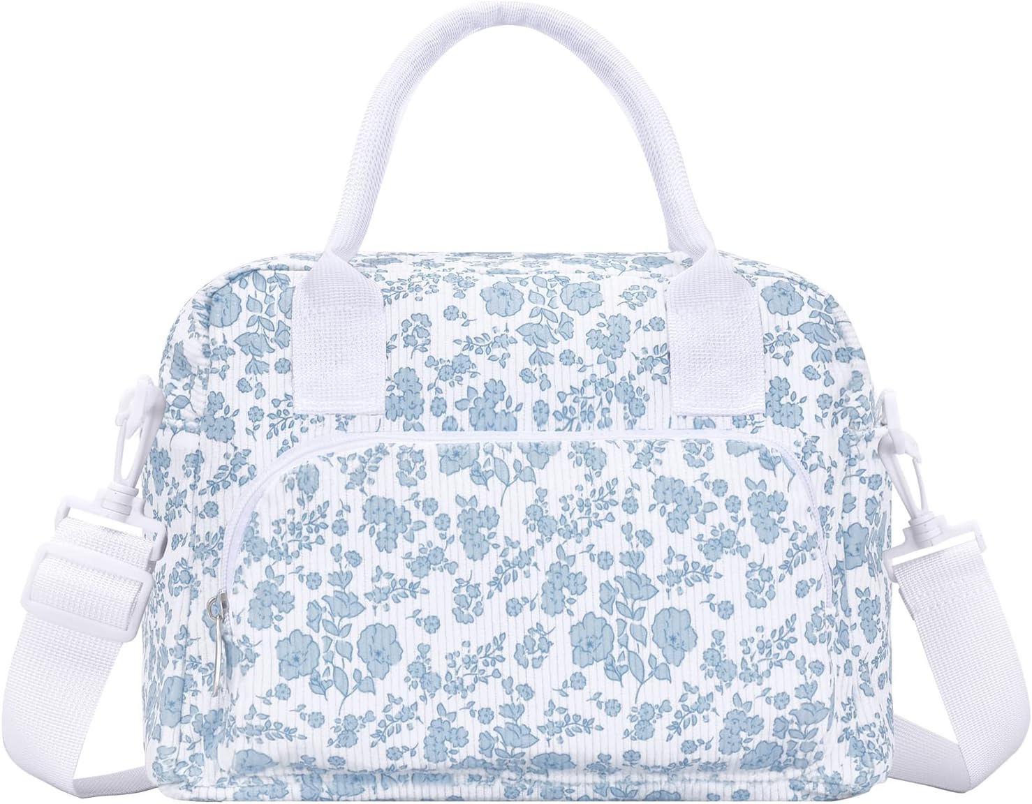 Lunch Bag Women Lunch Box for Women Adult Cute Insulated Lunch Bag Lager Cooler Lunch Tote Bags for Work Picnic (Blue-Floral)