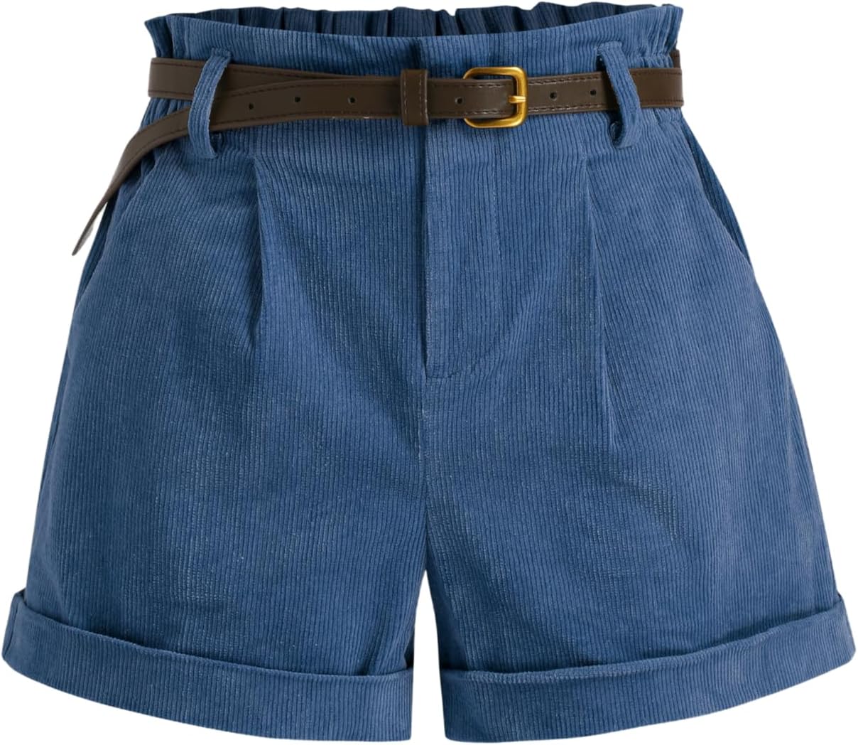 CIDER Camel Corduroy Mini Shorts