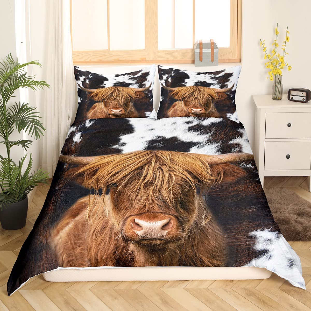 Housse de couette motif vache rustique pour transformer la chambre des enfants et ados
