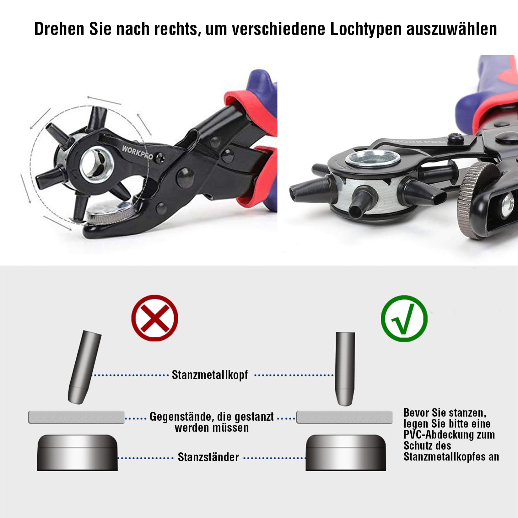 Gürtel Locher Spurtar Lochzange Gürtellochzange Lochzange Für Leder Multi-Size Locher Leder Werkzeug