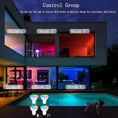 Miniatura 3 de Bombillas LED inteligentes Gu10 regulables que cambian de color, bombilla RGB Gu10, bombilla LED WiFi y Bluetooth funciona con Alexa Google,