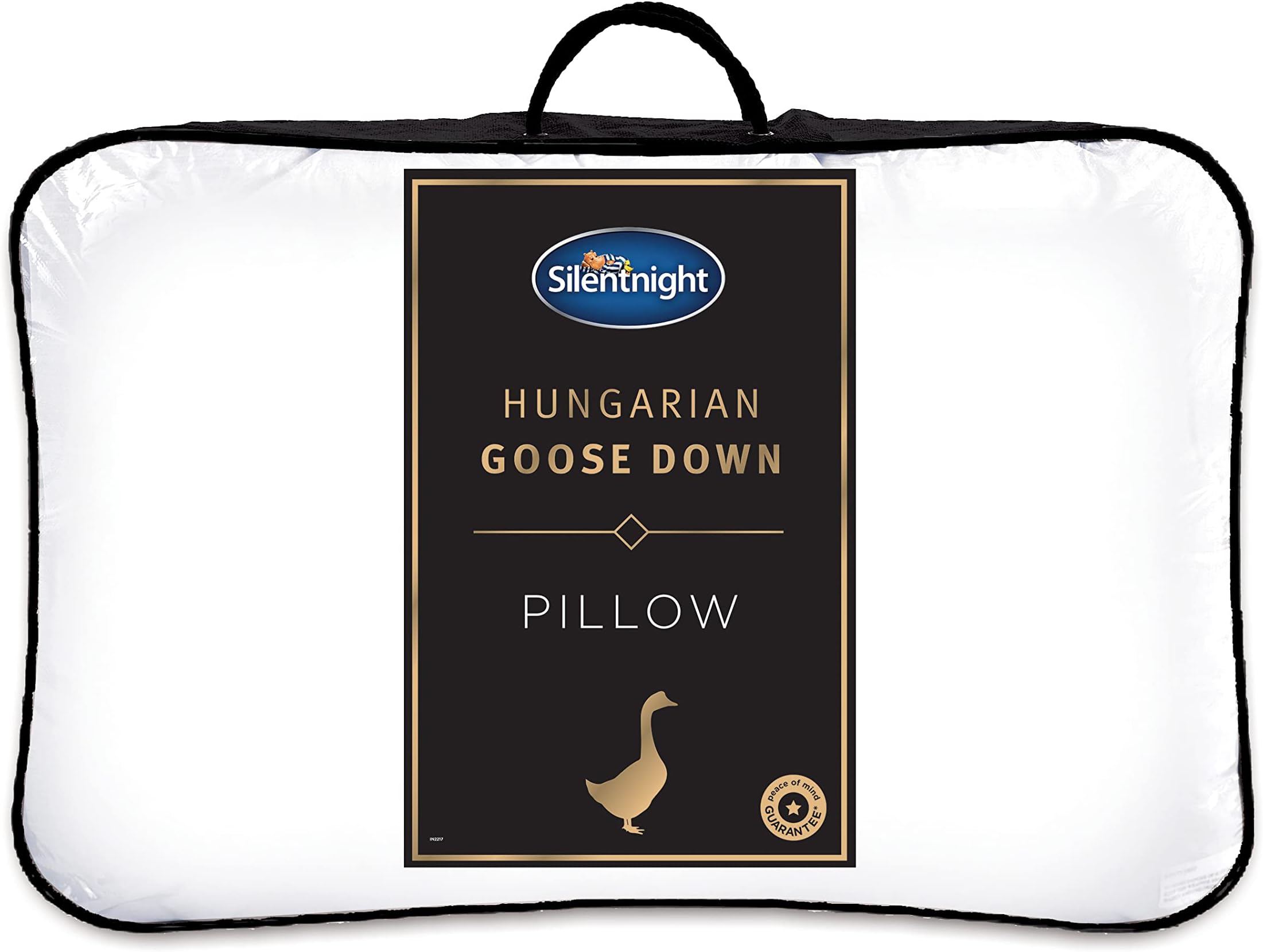 Silentnight Hungarian Goose Down Pillows 2 Pack - Hotel Quality Luxury Goose Feather and Down Pillows with Pure Cotton Cover Ideal for Front and Back Sleepers - Machine Washable - 2 Pack