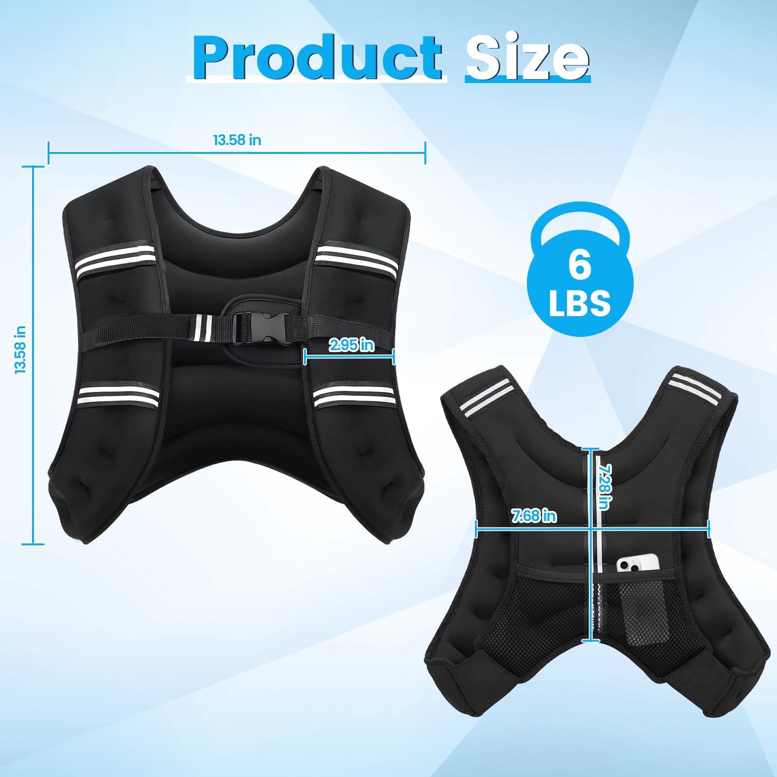 Amazon.com : Ragebby Weighted Vest, 6lb for Men, Women with 