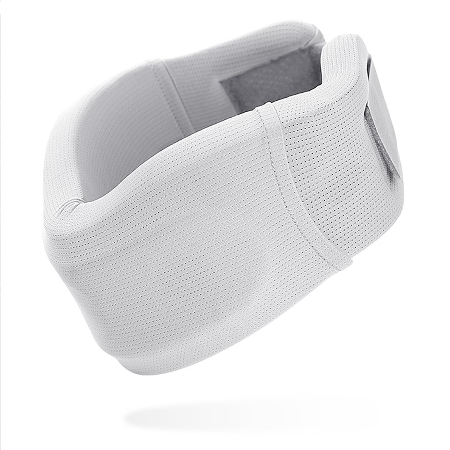 KRYMSON 1 collier en soie glacée, 1 housse de rechange pour correction du cou, support de cou réglable, anti-ronflement, masseur de cou, appui-tête de bureau, gris