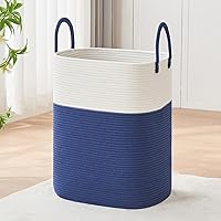 Vista 12 de Cesta de lavandería con asas – Cesta para mantas y cestas para dormitorio, cesta de lavandería y almacenamiento de mantas para sala de estar, cesta