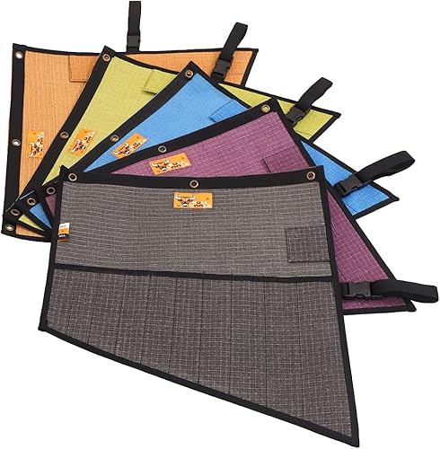 Miniatura 4 de Bolsa de herramientas para llaves y bolsa enrollable hecha a mano, 16 onzas, lona de algodón resistente a desgarros, esencial para usuarios de