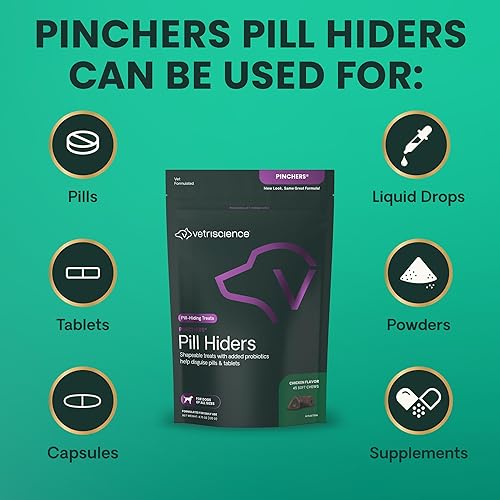 Miniatura 6 de VETRISCIENCE Pinchers Pill Hiding Treats for Dogs  Pill Hider Dog Treats with Probiotics for Concealing Medicine, Capsules and Tablets, Convenient