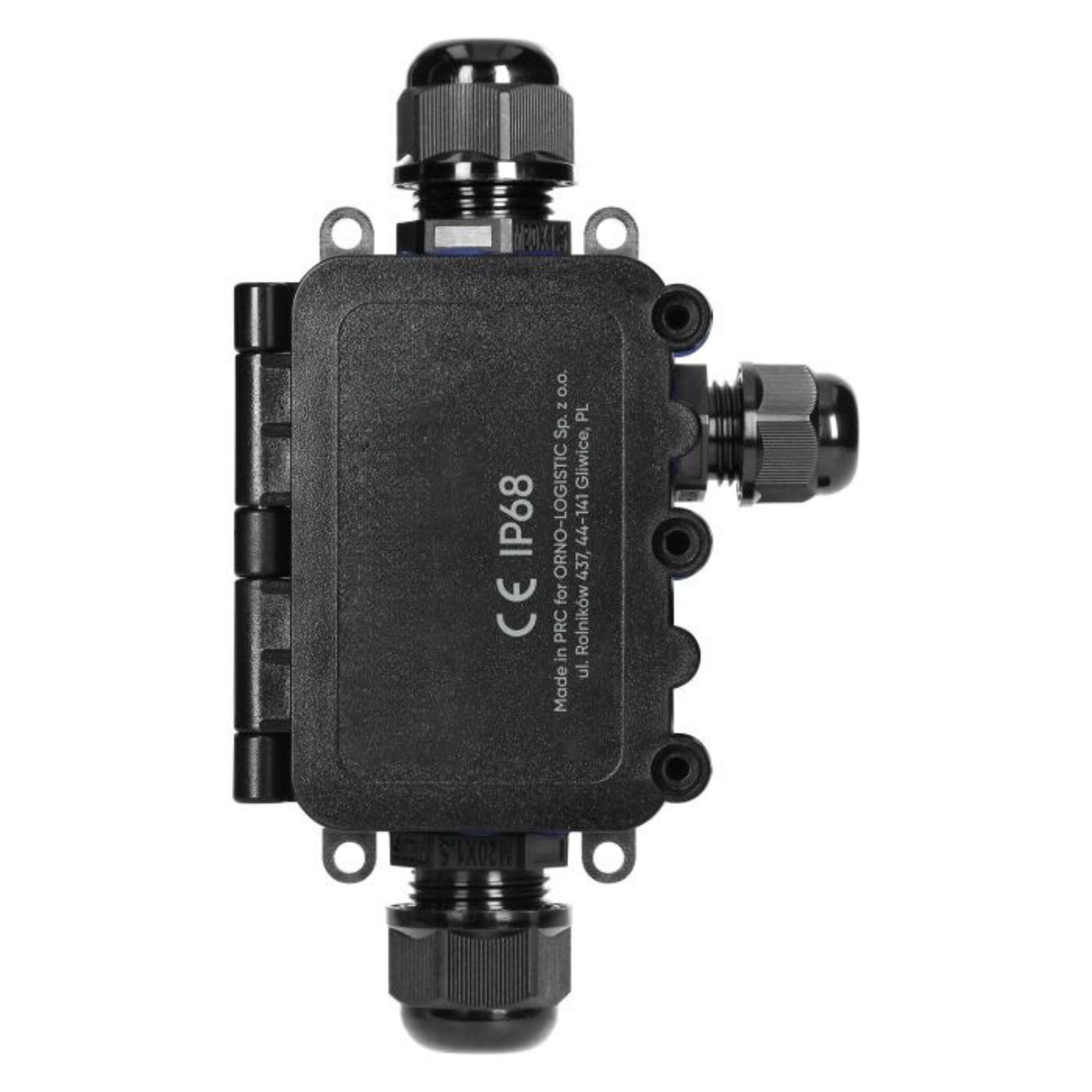 Scatola Derivazione Esterna HD 0,5-6,0mm² Scatola Stagna Elettrica da Esterno IP68 Scatola di Giunzione per Cavo Ø7-12mm Resistenza ai Raggi UV e agli Urti IK09 (3 vie: 2xM20, 1xM16)