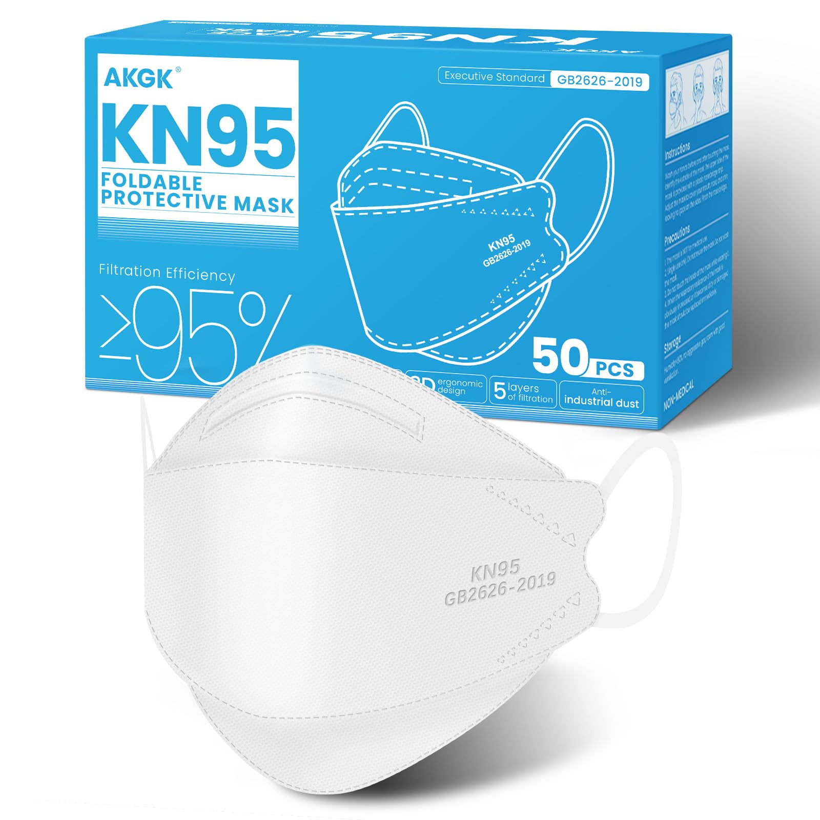 KN95 Face Masks - 50 Pack | PM2.5 Protection -10