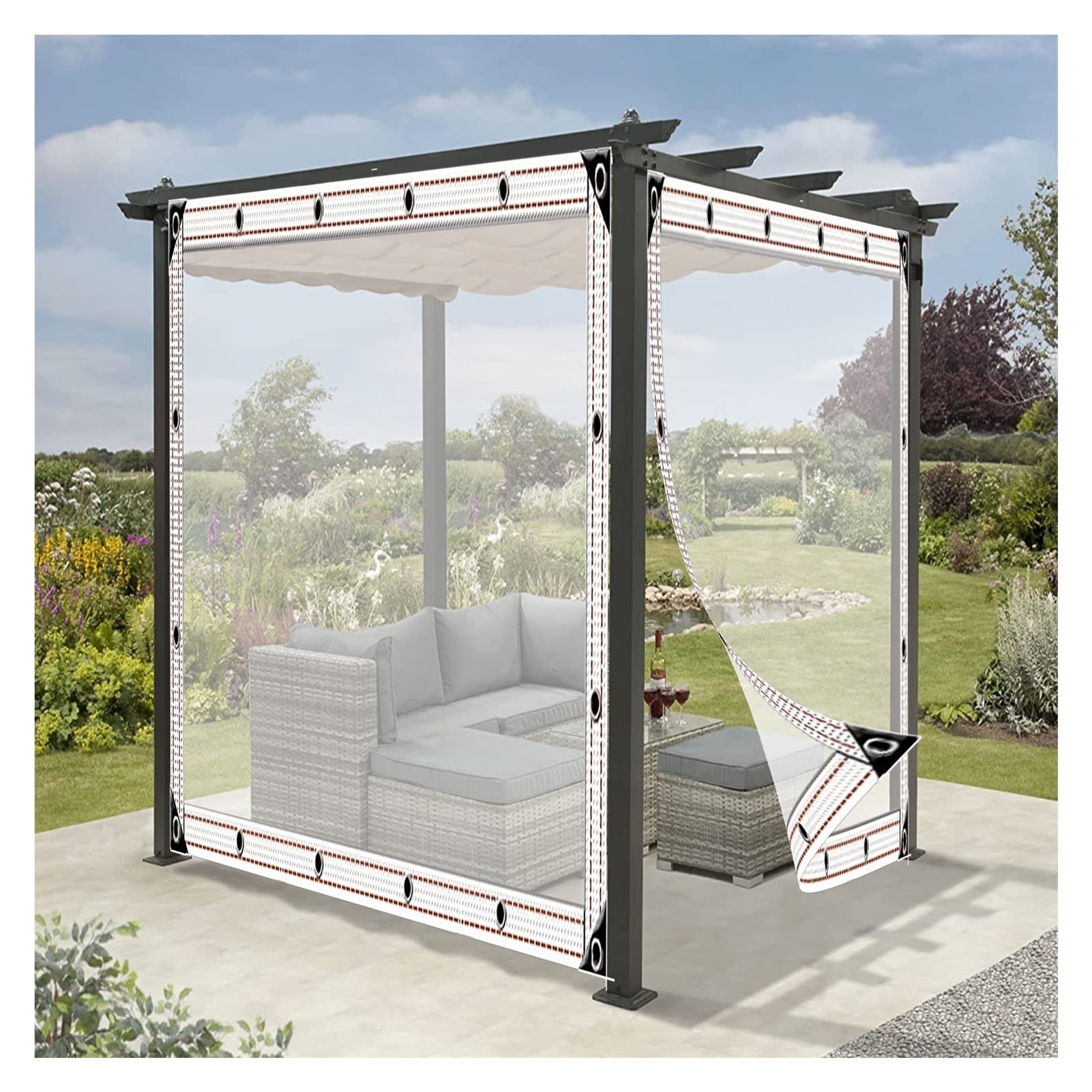 Bâche en PVC anti-poussière pour protéger terrasse de la pluie
