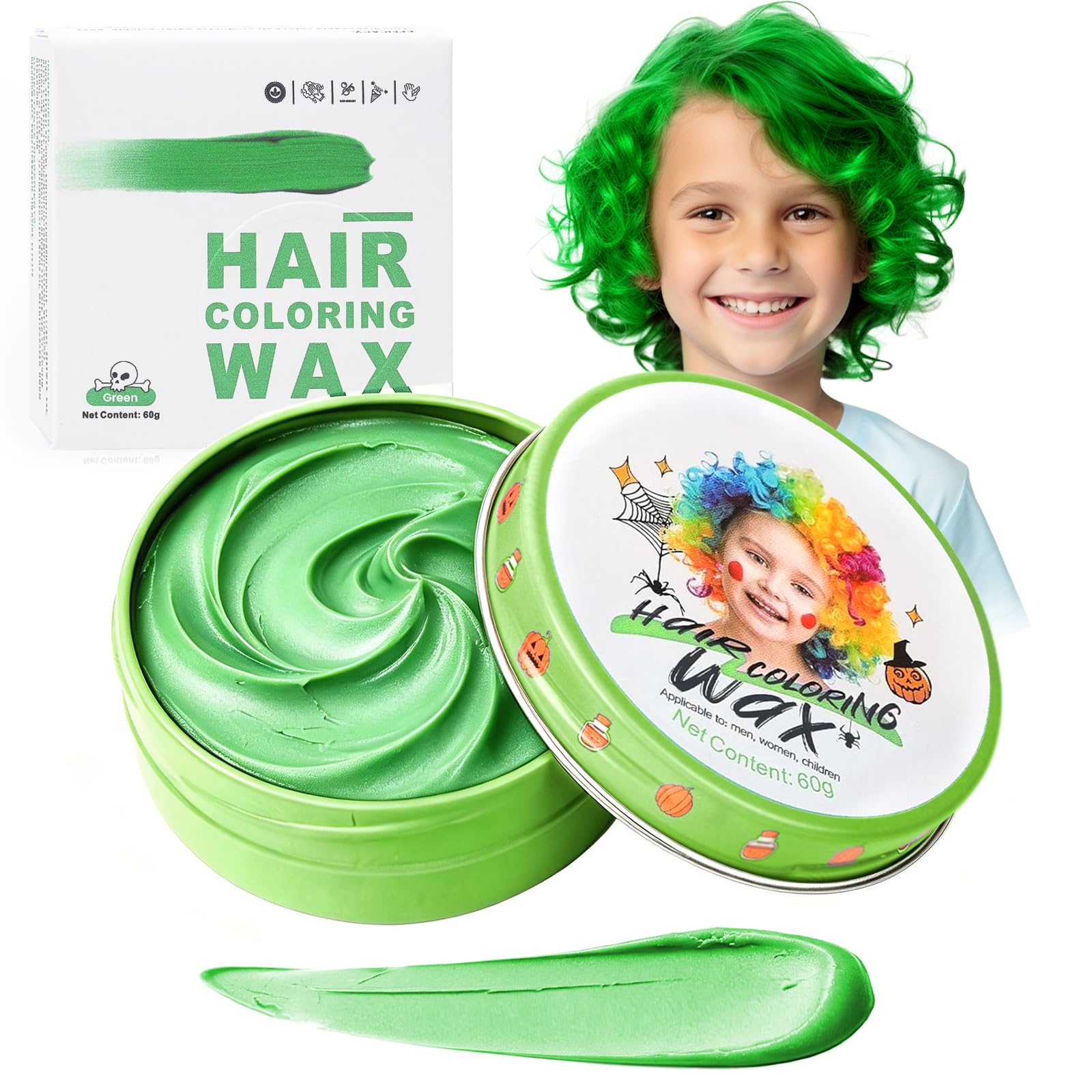 Amazon.com: Hansuby Temporary Green Hair Color Wax for Kids, Women