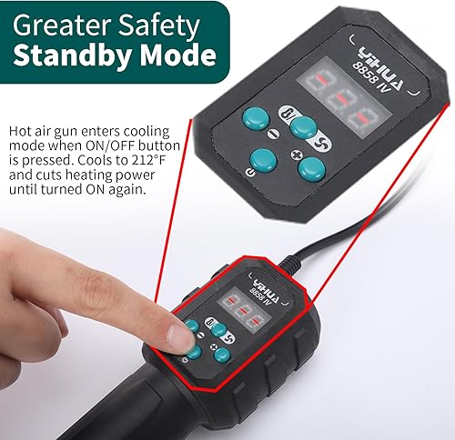 Miniatura 3 de YIHUA 8858 IV Pistola de calor multiusos para manualidades, soldadura electrónica, bricolaje, tubos retráctiles y envoltura, marcador de antorcha y