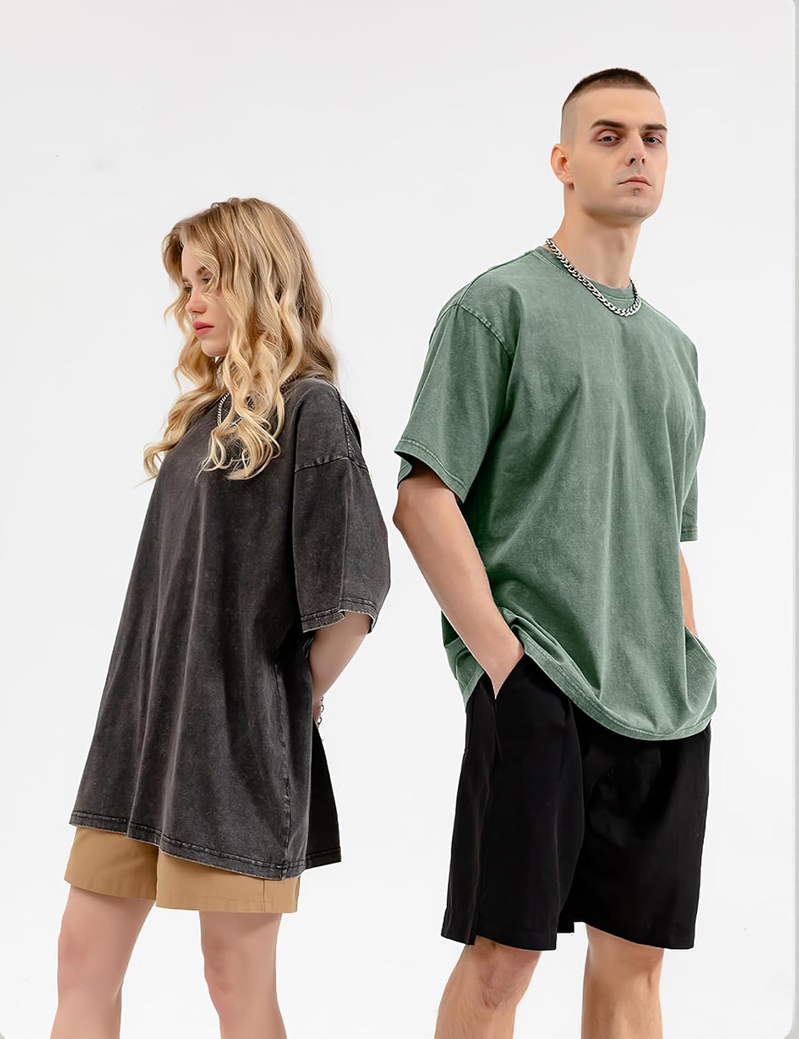 Eisctnd Men's T-Shirts: Oversized Cotton Heavyweight Vintage Loose Fit Tees for Unisex Casual Work Streetwear Gym - Image 3