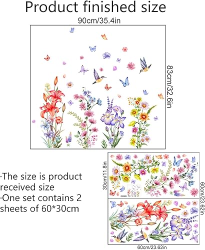 Miniatura 3 de Calcomanías de pared de cactus bohemios, plantas verdes de cactus tropicales, calcomanías de pared botánica para sala de estar, guardería, aula,