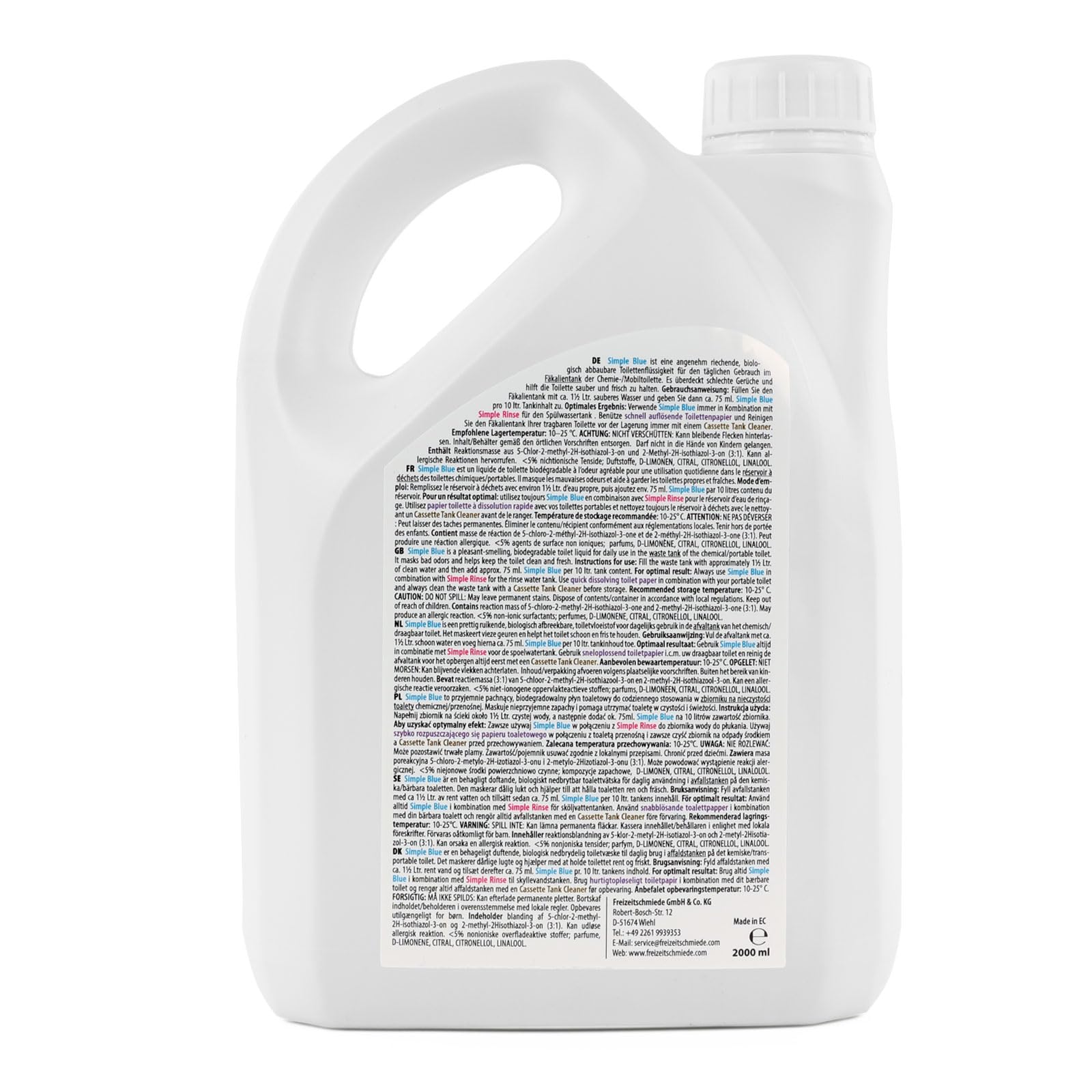 Set Toiletten Zusatz Simple Blue + Rinse je 4L Sanitärflüssigkeit für Campingtoilette inkl. All Soft Toilettenpapier