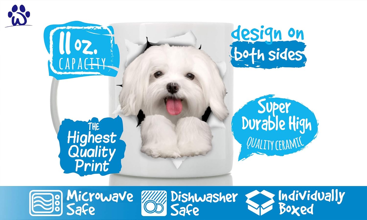 Funny Maltese Dog Mug - Ceramic Funny Coffee Mug - Perfect Dog Lover Gift - Cute Novelty Coffee Mug Present - Great Birthday or Christmas Surprise for Friend or Coworker, Men and Women (11oz) - Image 3