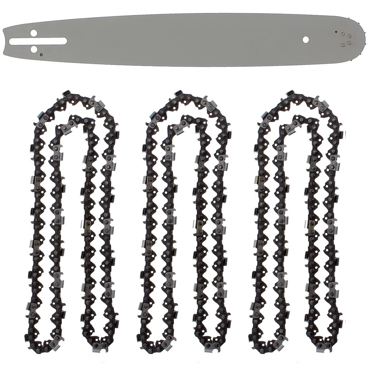 Guía de 16 pulgadas (40 cm) con 3 cadenas de 66 eslabones para motosierras