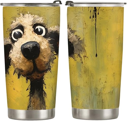 Regalos de caniche de 20 onzas para los amantes del caniche, regalos de café para los amantes del café, genial, divertido, lindo vaso de caniche de