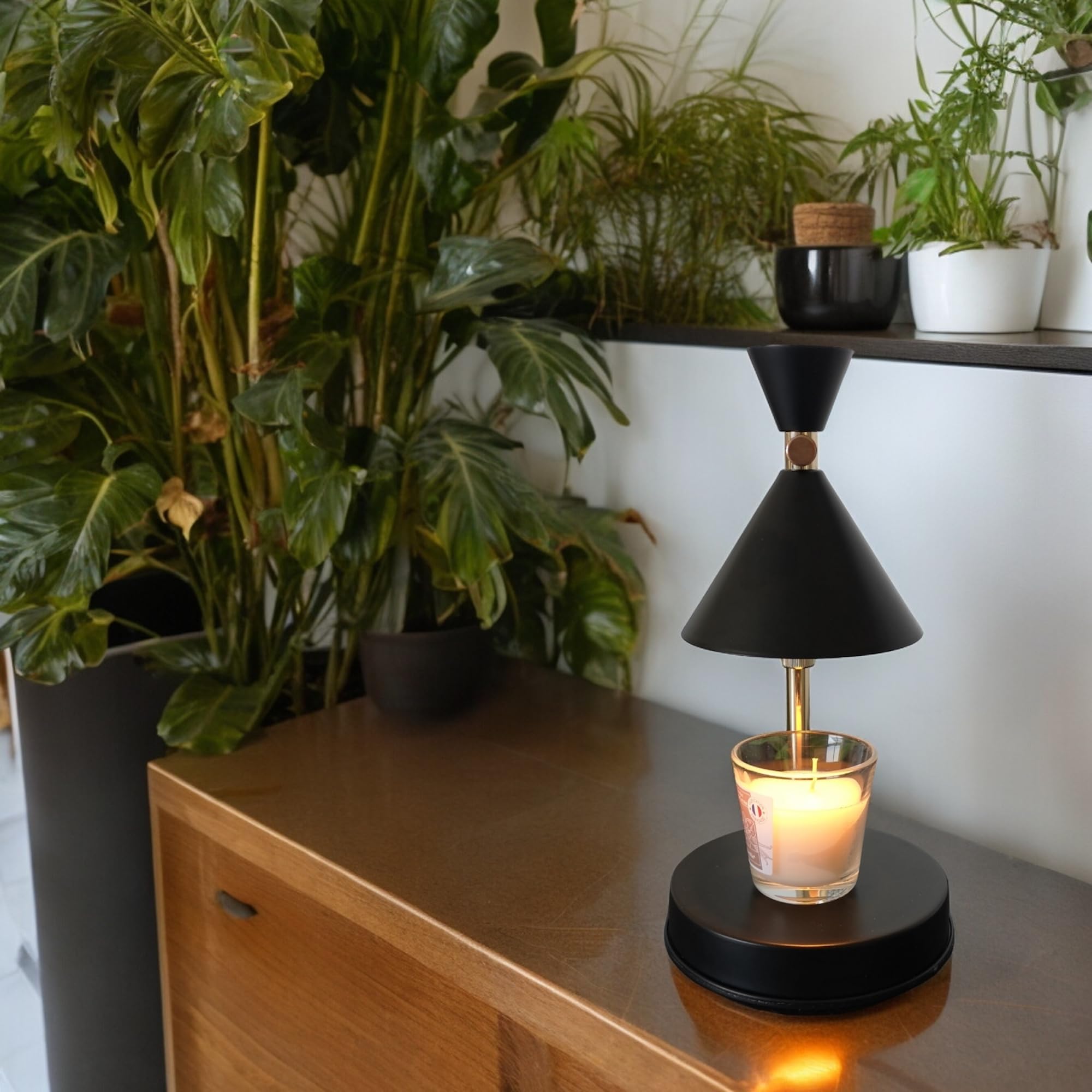 Zen'Arôme Duftkerzenwärmer Candelino - Elektrischer Duftkerzenbrenner - Verbreitet Düfte ohne Flamme oder Rauch - Verlängert die Brenndauer von Kerzen - Integrierter Dimmer - Höhenverstellbar.