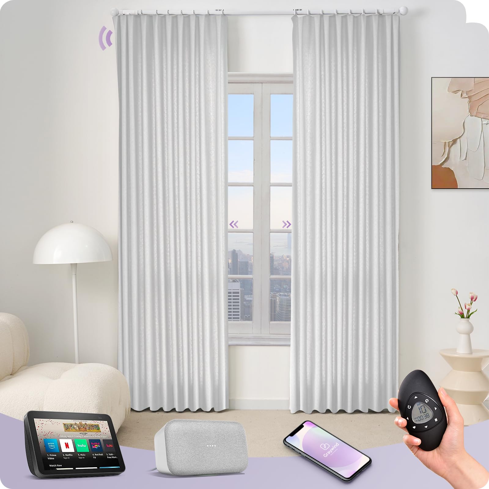 Amazon.com: Graywind Smart Curtain Set Compatible with Alexa