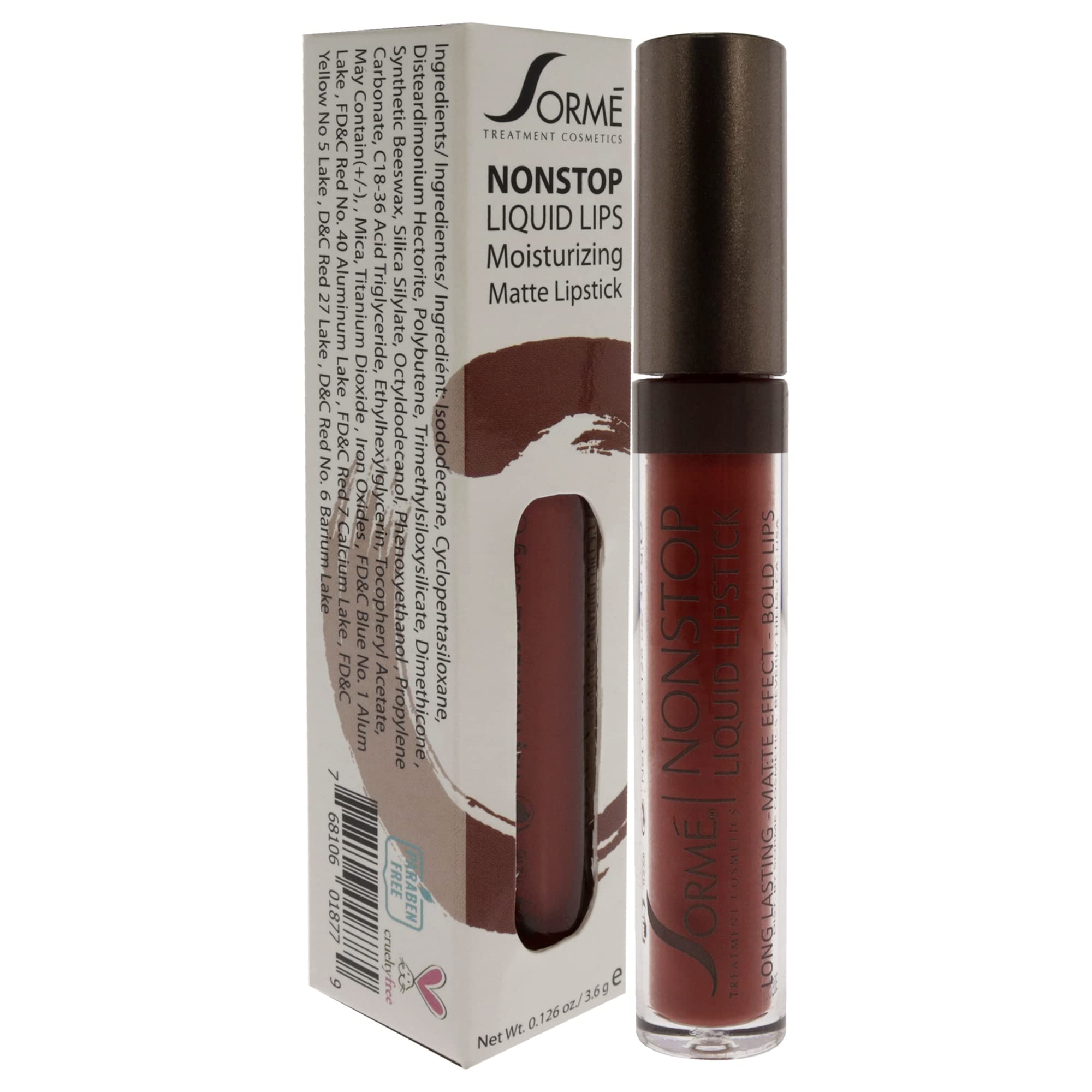 Nonstop Moisturizing Matte Liquid Lipstick - 273 Enchanted Sorme Cosmetics for Women 0.126 oz Lipstick
