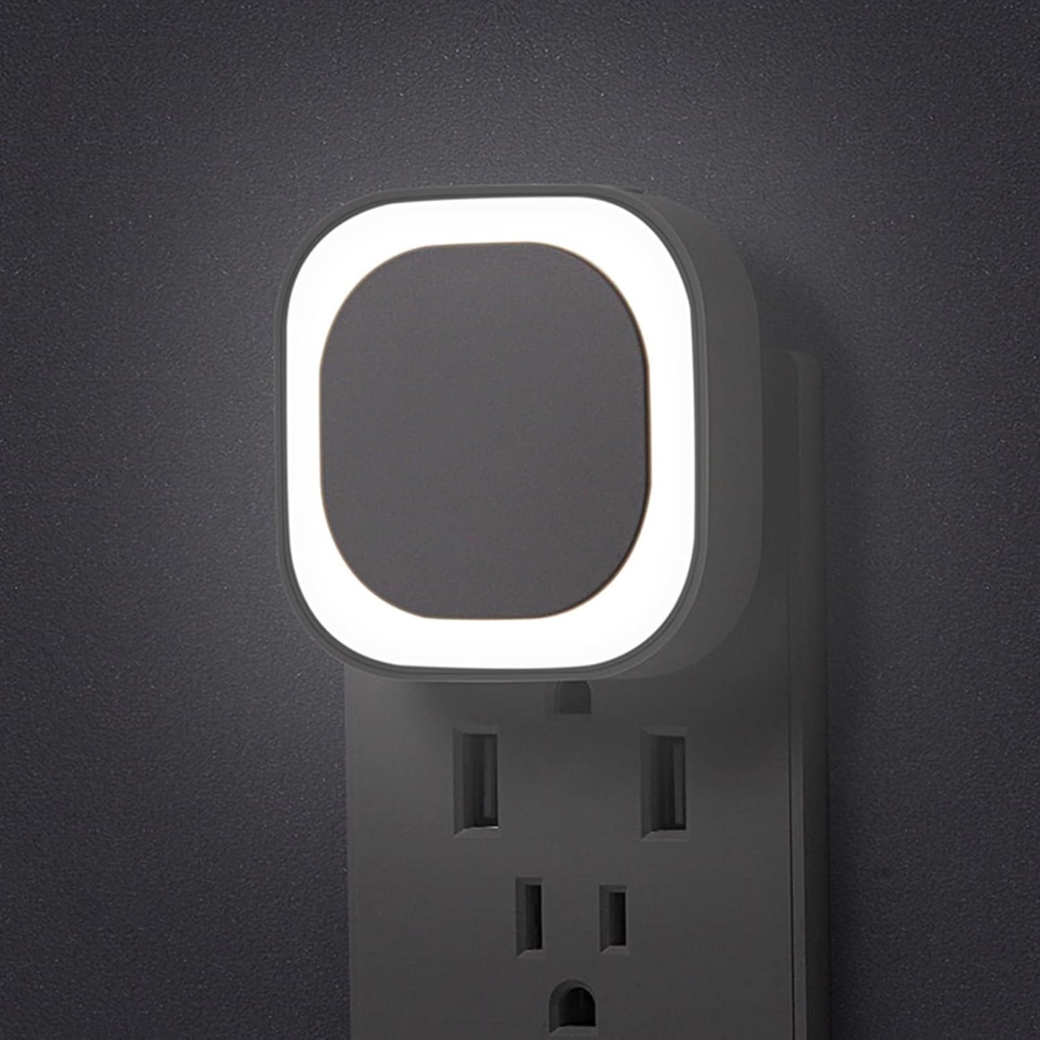 YUNLEX 2 Pack Daylight White Night Light, Gentle Eye-Care with Dimmable Wide-Glow & Indirect Reflection, Auto Dusk to Dawn Sensor, Plug in for Kitchen Counter, Garage Workshop, Laundry, Hallway