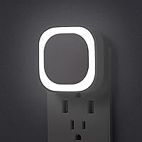 Vista 13 de Paquete de 2 lámparas nocturnas moradas, cuidado suave para los ojos con brillo suave regulable y reflexión indirecta, sensor automático