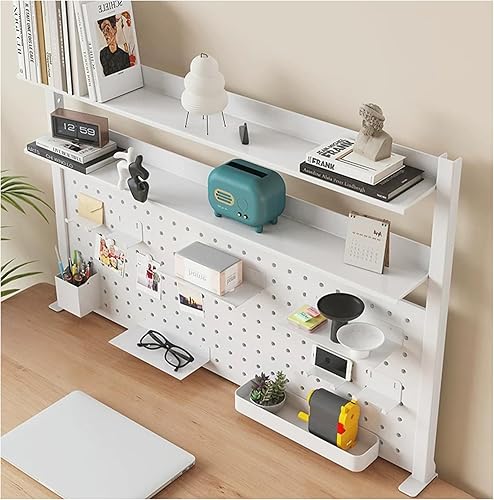 XXHOFTPJZ Clamp on Desk Organizer Shelf, Desk Extender with Pegboard, Gaming/Com