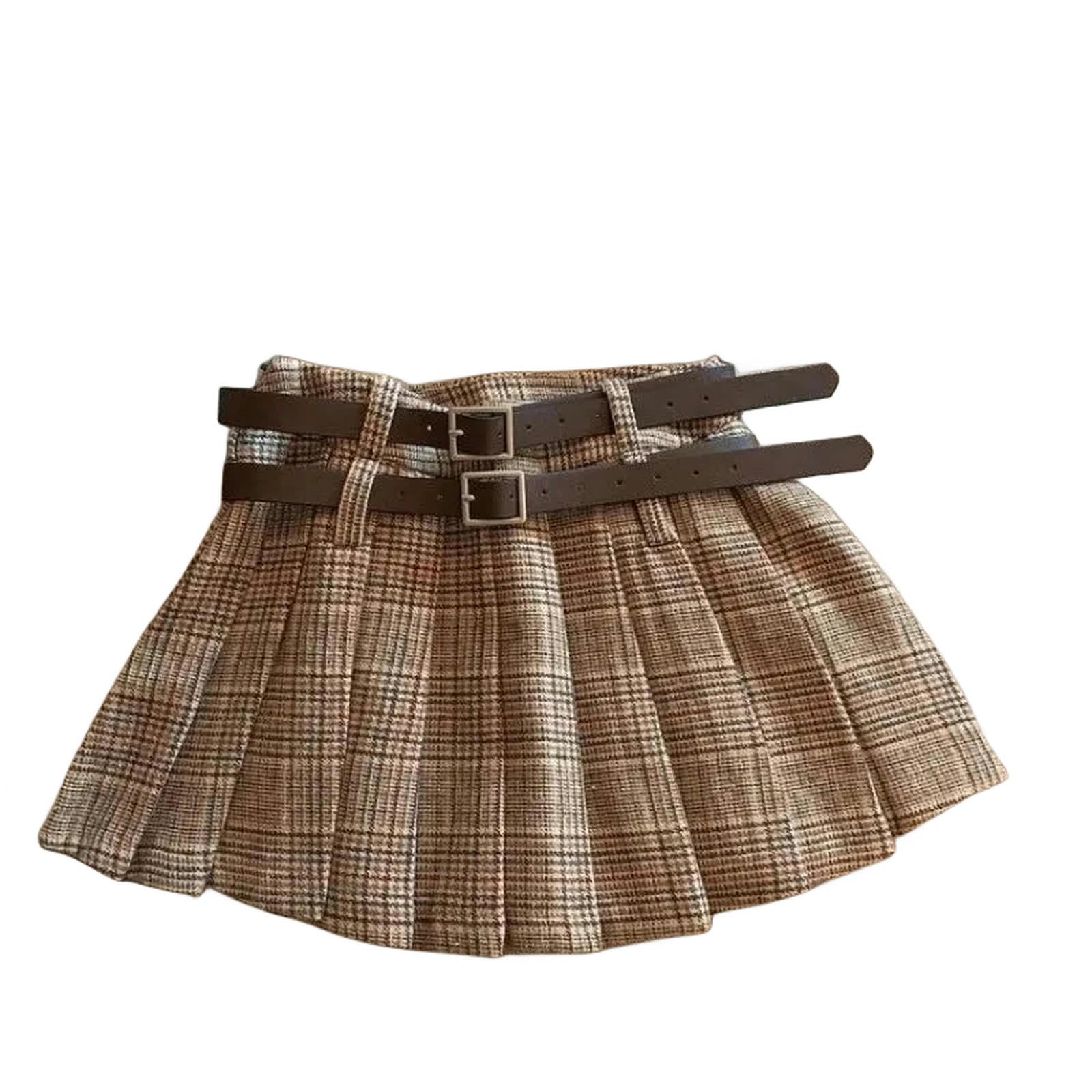 Gonna Lunga Donna Mini Gonne A Quadri per Cintura Vintage Streetwear A Pieghe con Pieghe in Piena Piena in Piena