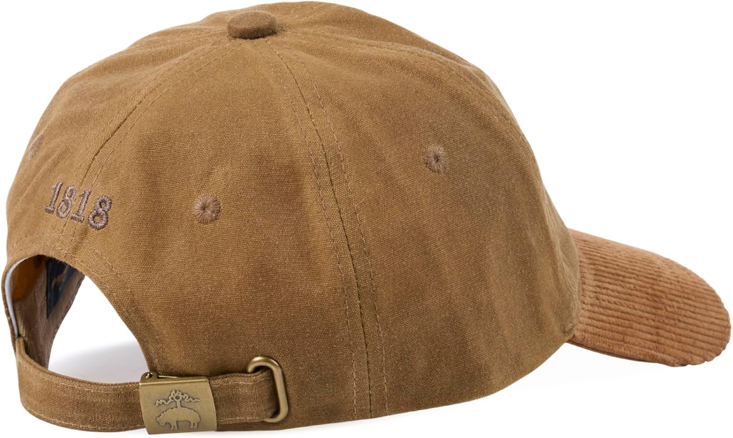 Brooks Brothers Men's 100% Cotton Baseball Hat with Corduroy Brim - Woven Logo One-Size Adjustable Hats - Image 3
