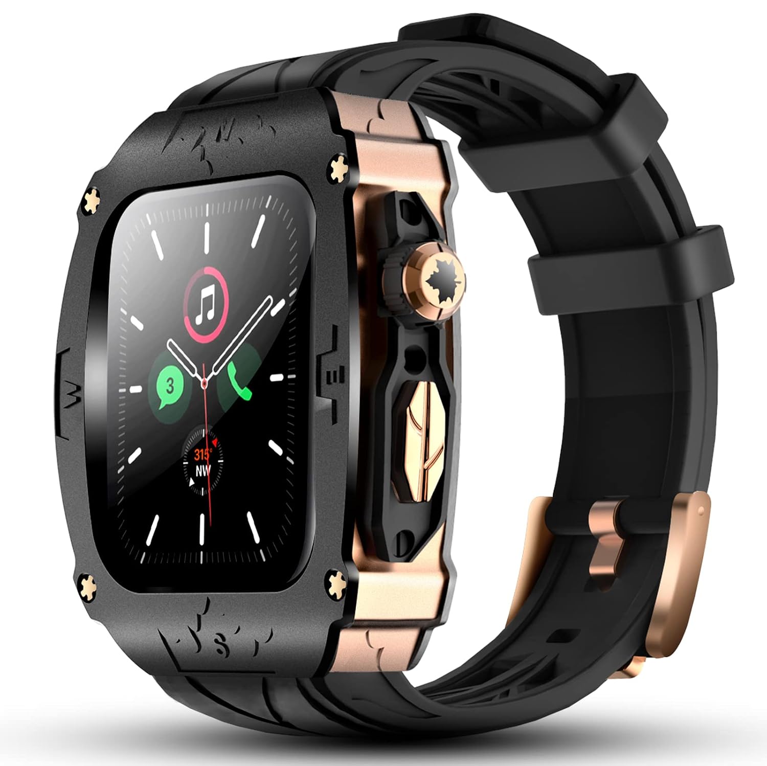 GLuYuan Luxury Metal Case For Apple Watch 8 7 45Mm 6 44Mm Band With Cover Heavy Duty Rugged Case Silicon Strap For Men iWa... - Review, Price and Buying Guide
