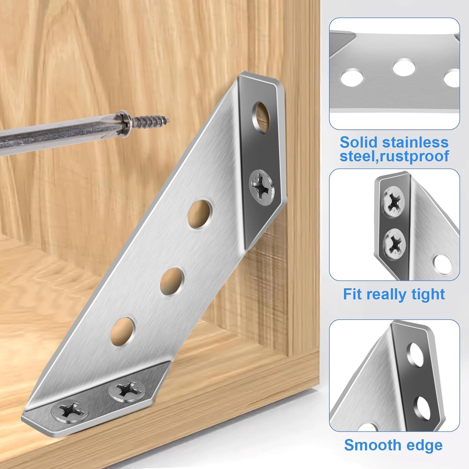 Stainless Steel Furniture Corner Connectors - 20 Pack -5 Stainless Steel Furniture Corner Connectors - 20 Pack -5