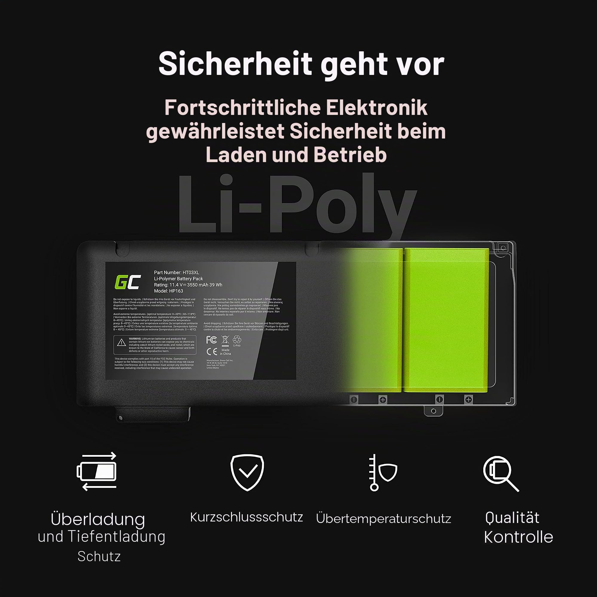 Green Cell L14L3P21 L14M3P21 Laptop Akku für Lenovo S41-70 Yoga 500-14IBD 500-14IHW 500-14ISK 500-15IBD 500-15IHW 500-15ISK 500s-14ISK 300s-14ISK Flex 3 1470 1580 Edge 2 1580