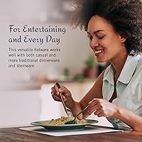 Vista 3 de Mikasa Satin Loft Juego de cubiertos de 65 piezas para 12, cubiertos de acero inoxidable 18/10 con tenedores, cuchillos, cucharas y utensilios