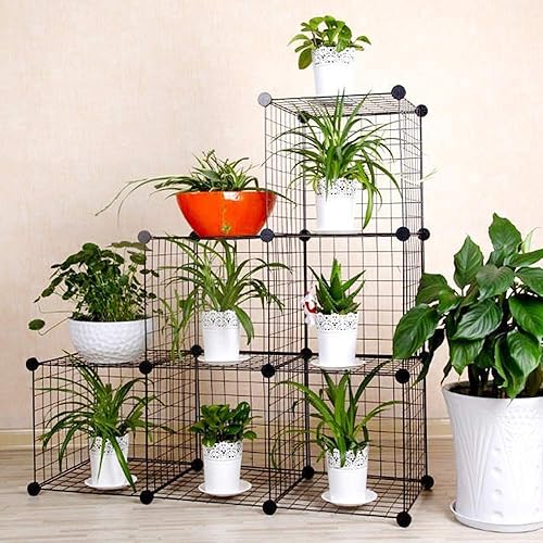 Miniatura 3 de XJS 10 conectores de plástico para armario modular y estante de almacenamiento de cubo de rejilla de alambre, color negro