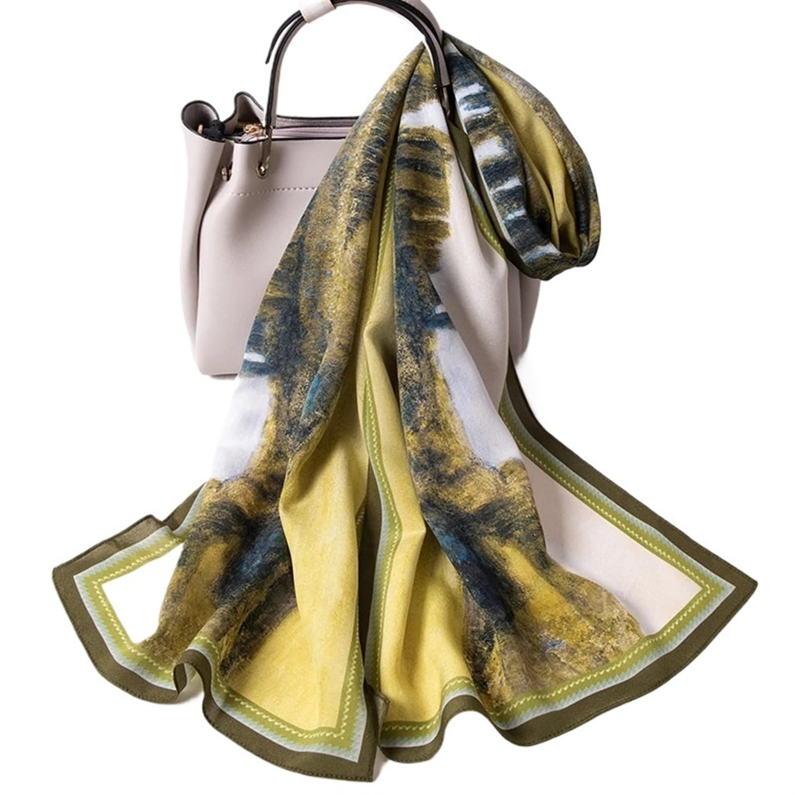 Pañuelos Seda Chales de Seda for Mujer, pañuelo for la Cabeza, Estampado de Seda Natural, pañuelo Largo for Mujer, Seda Pura(Color 9)