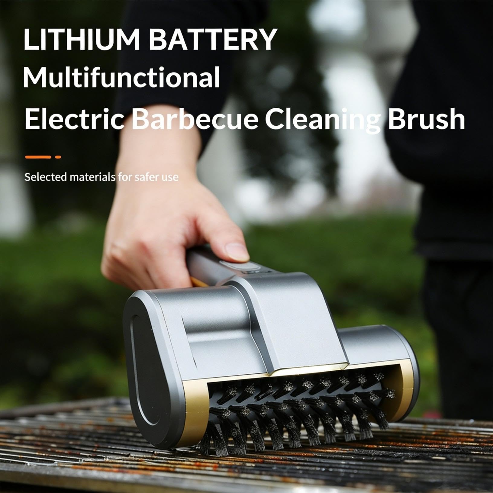 Pulitore Per Griglia Elettrico, Spazzola Per Con Batteria Ricaricabile E 3 Testine, Elettrica Impermeabile Per Griglie In Acciaio Inossidabile Ferro Fuso, Facile Da Usare(2-brush)