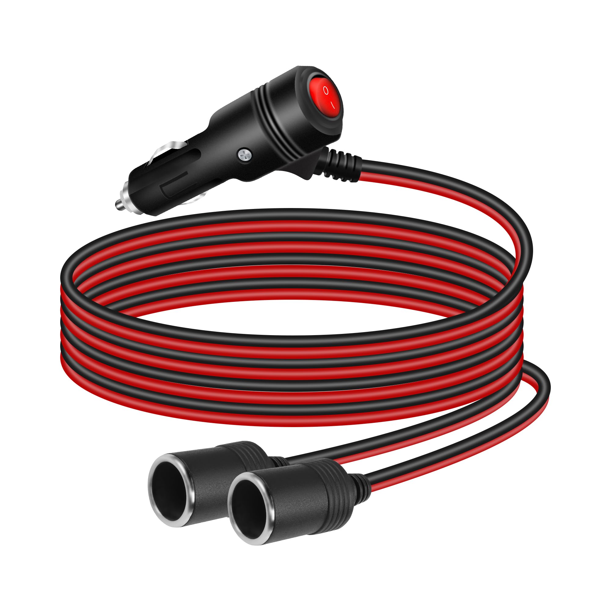 GELRHONR 12V Auto Accendisigari Splitter con interruttore on/off, Cavo