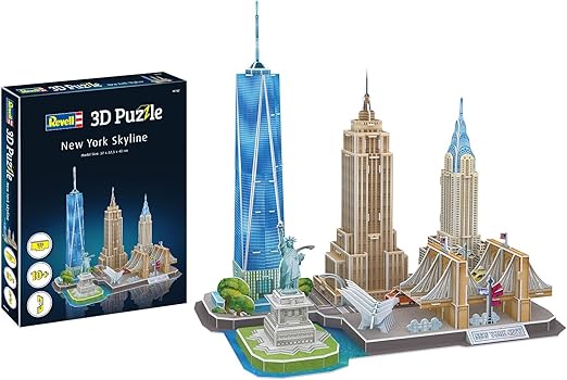 Revell New York City Skyline 3D Puzzles for Adults and Kids Ages 10 Years and up Arts Crafts Building - 123 Pieces