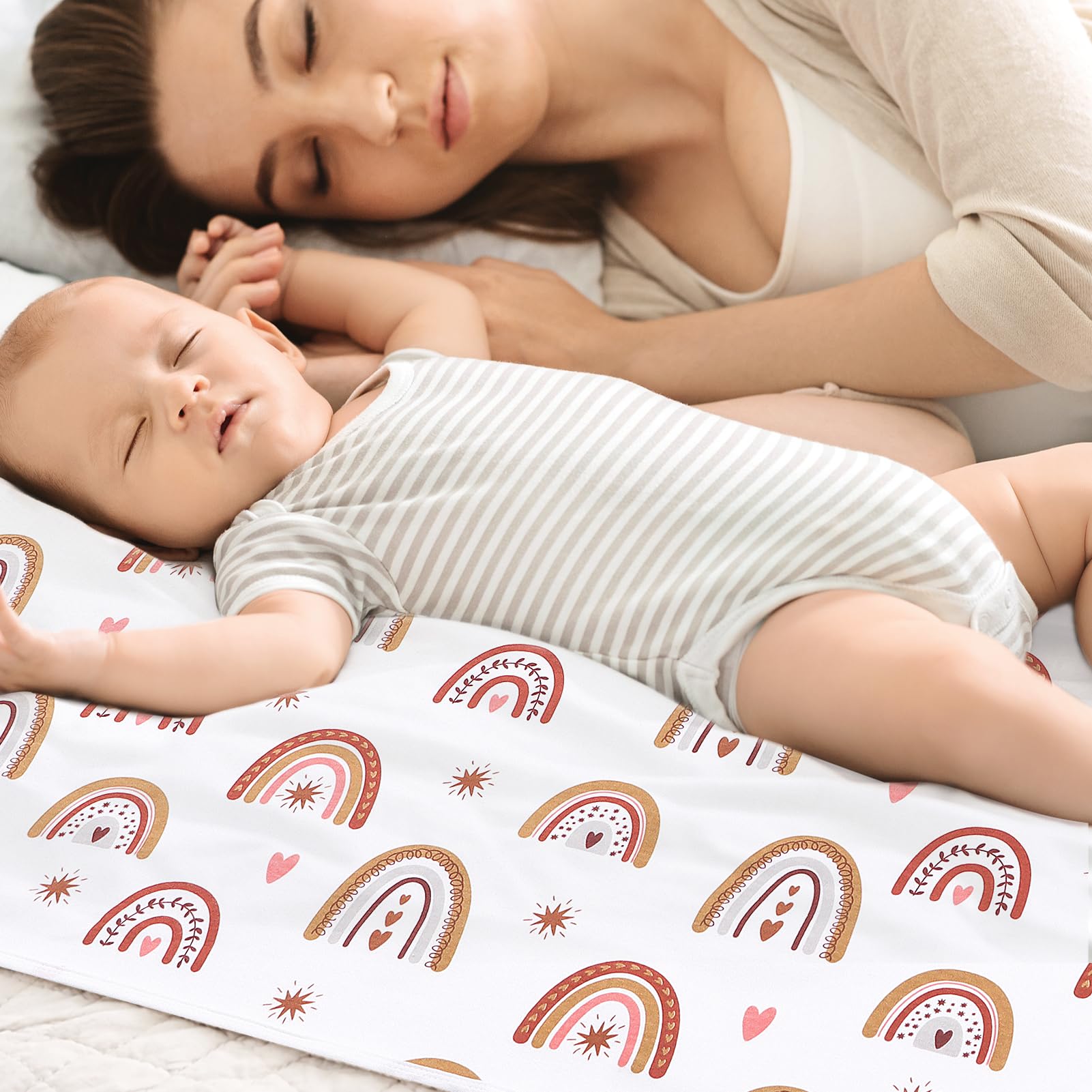ROCCED Almohadilla de Cama para bebé, Impermeable, Lavable, Reutilizable, de 31 x 40 Pulgadas, Protector de colchón Grande para niños pequeños, Almohadillas para incontinencia, para niños, Adultos y