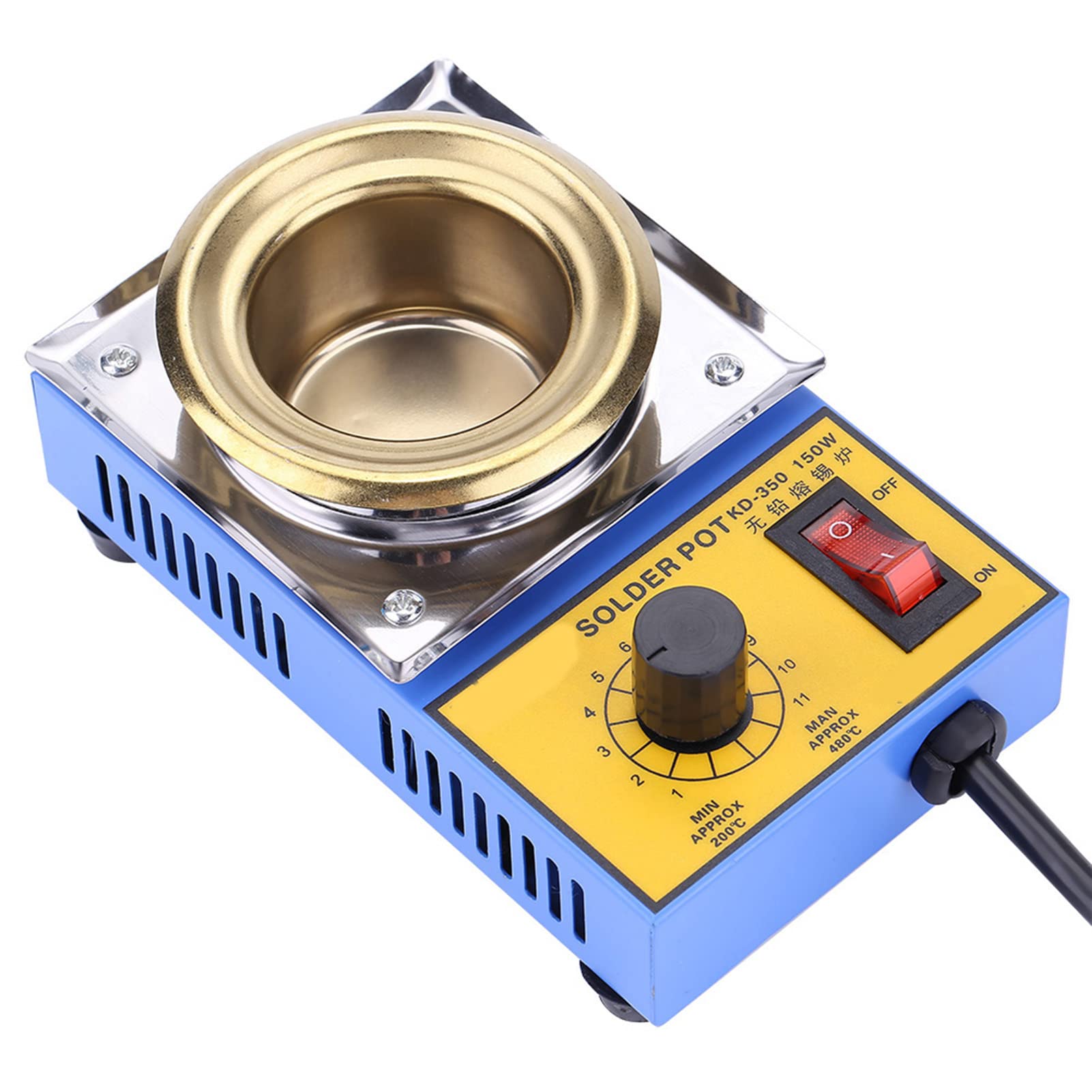 Solder Pot, 150W 110V, 50mm Soldering Bath Titanium Plate, Capacity 500g 200-450°c, for Welding and Soldering Bath, Transformers