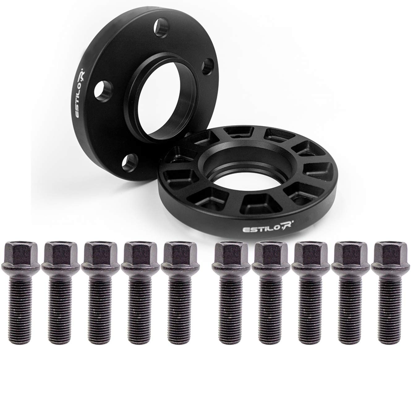 Estilo-R Spurverbreiterung 5x112 40mm 2x20mm Ø66,5 ABE schwarz Mercedes W204