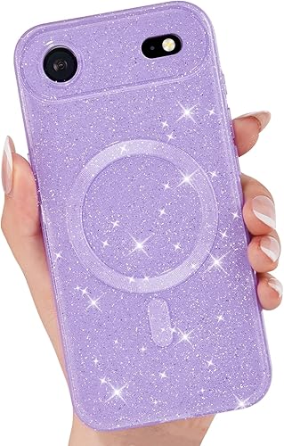 Miniatura 93 de Funda para iPhone 15 Pro con purpurina compatible con Magsafe, funda magnética Mag Safe para teléfono femenina, linda, brillante y bonita para Rosa
