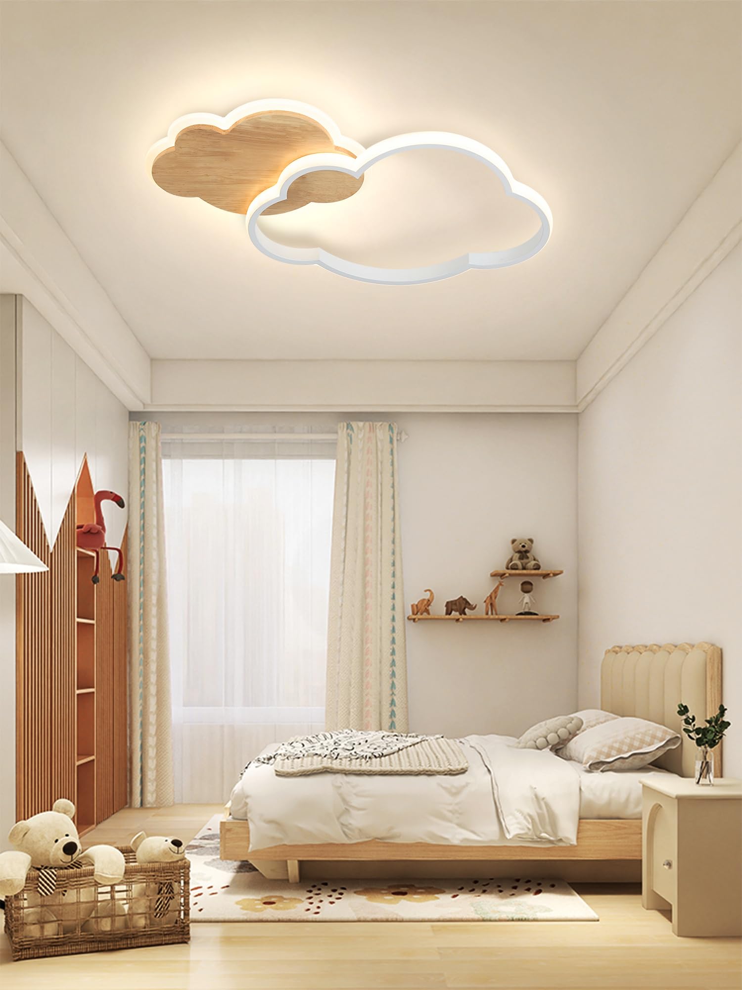 FANLG Lampara techo infantil, 40cm Plafon led techo Regulable con Control Remoto 22W 2200lm Lámpara techo dormitorio Lampara de techo para habitacion, Dormitorio, Estar Pasillo y Salón
